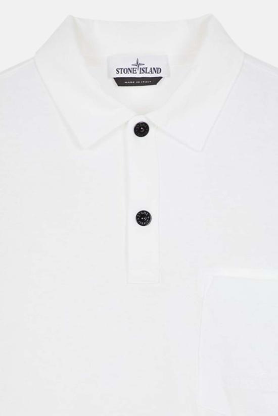  스톤 아일랜드 긴팔 티셔츠 가먼트 다이드 롱슬리브 폴로 화이트 - STONE ISLAND