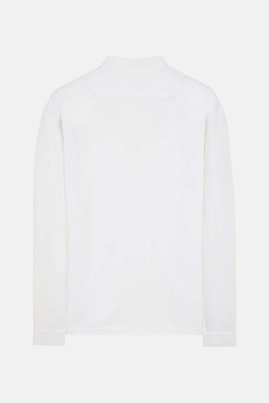  스톤 아일랜드 긴팔 티셔츠 가먼트 다이드 롱슬리브 폴로 화이트 - STONE ISLAND