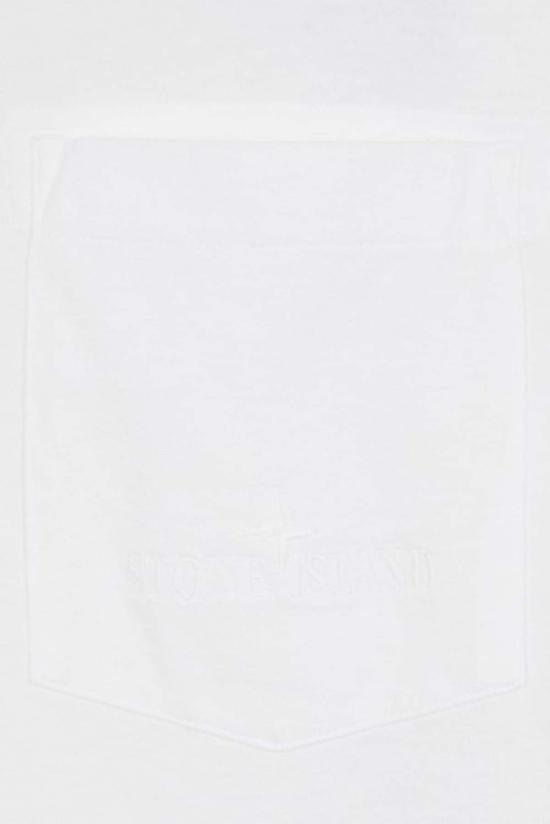  스톤 아일랜드 긴팔 티셔츠 가먼트 다이드 롱슬리브 폴로 화이트 - STONE ISLAND