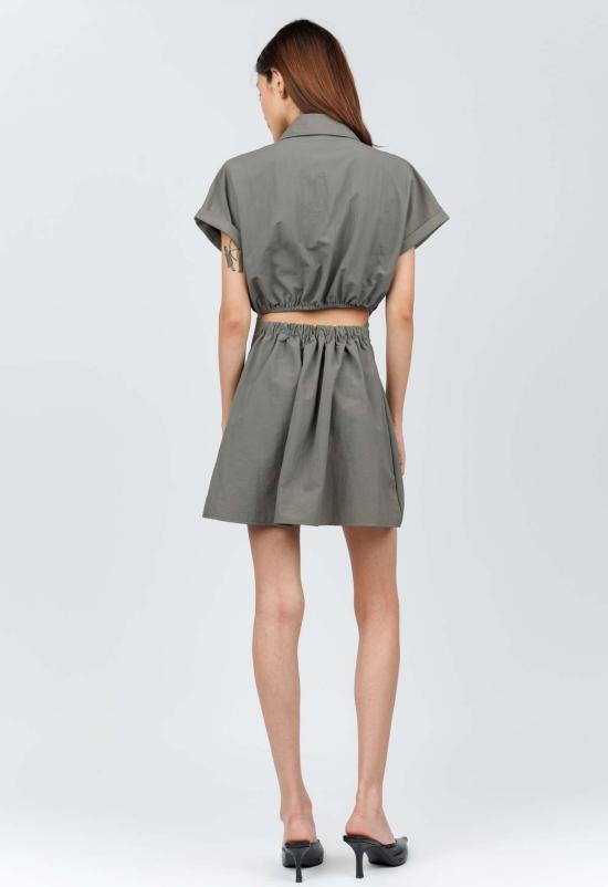  더 엔케이씨 스토어 숏 원피스 Nkc 스토어 미니 캣 드레스 그린 그레이 - The NKC Store