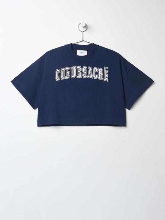  아미 반팔 티셔츠 Ami Coeur Sacre 티셔츠 Nautic Blue