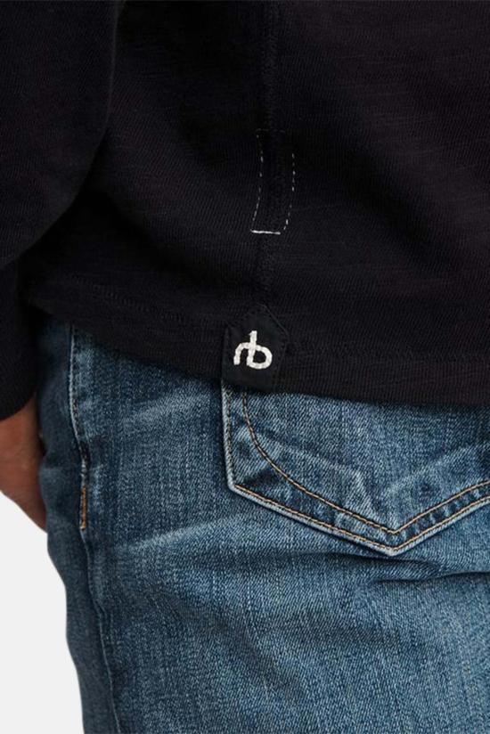  랙앤본 긴팔 티셔츠 래그 앤 본 클래식 헨리 제트 블랙 - RAG & BONE