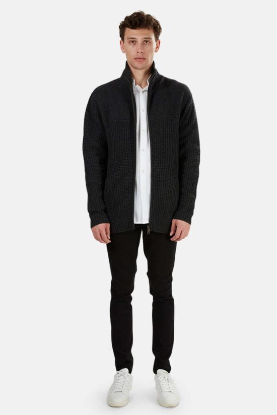  Blue&Cream 후드 티셔츠 블루&크림 청키 풀 지퍼  차콜 - BLUE&CREAM