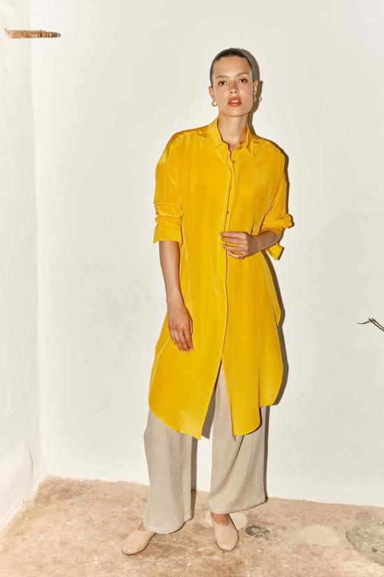  다두라 블라우스 다투라 실크 롤라  시트릭 오렌지 - DATURA