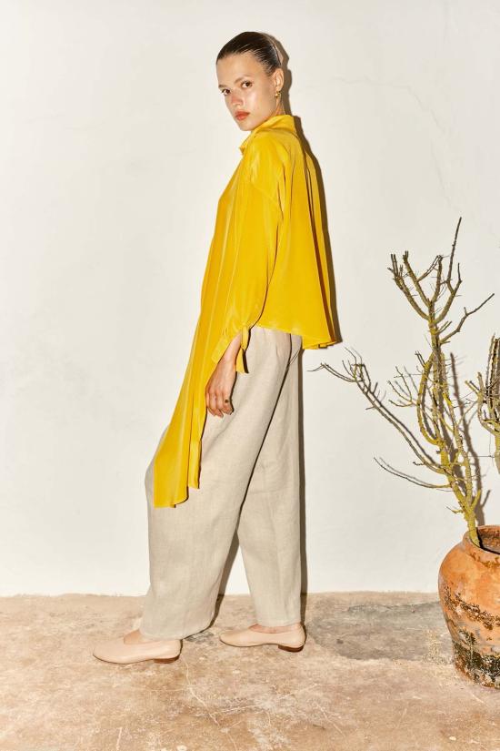  다두라 블라우스 다투라 실크 롤라  시트릭 오렌지 - DATURA