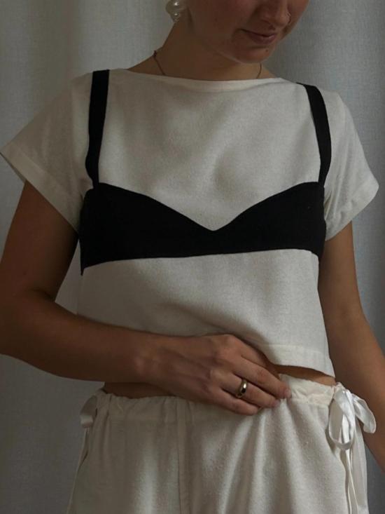  LASSO LA LUNE 반팔 티셔츠 Lasso La Lune 비키니 티셔츠 생사 - OTHER BRANDS