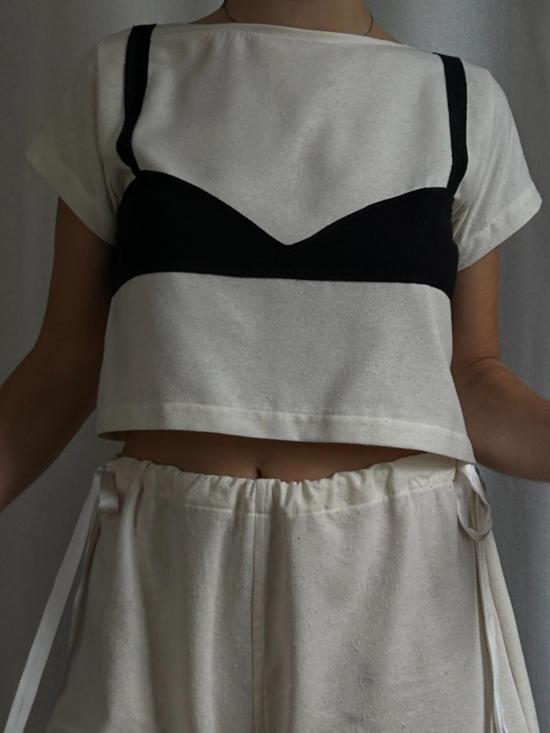  LASSO LA LUNE 반팔 티셔츠 Lasso La Lune 비키니 티셔츠 생사 - OTHER BRANDS