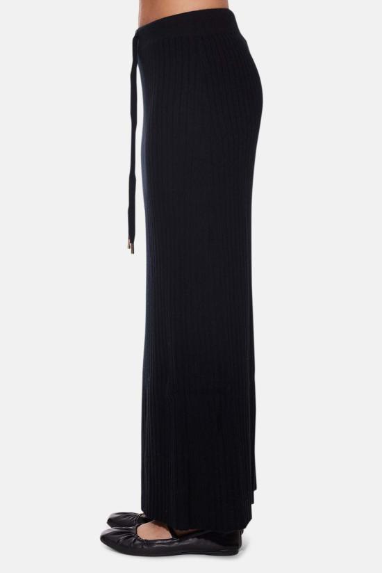  더 타일 클럽 롱 스커트 타일 클럽 거트루드 리브 맥시 스커트 블랙 - THE TILE CLUB