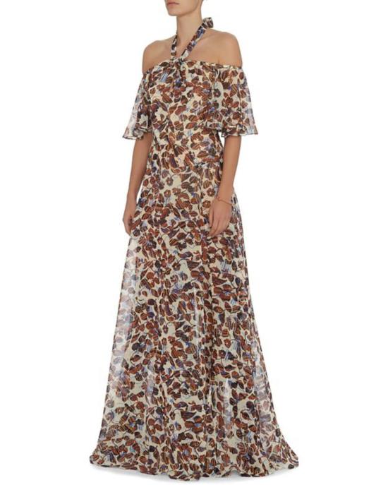  데렉 램 롱 원피스 데릭 램 노출 어깨 홀터넥 가운 멀티