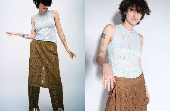  에크하우스 라타 민소매 티셔츠 Eckhaus Latta Robins 에그 세라프 탱크 라일락 - ECKHAUS LATTA