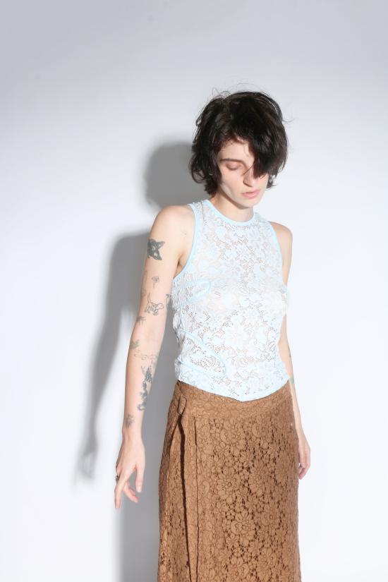  에크하우스 라타 민소매 티셔츠 Eckhaus Latta Robins 에그 세라프 탱크 라일락 - ECKHAUS LATTA