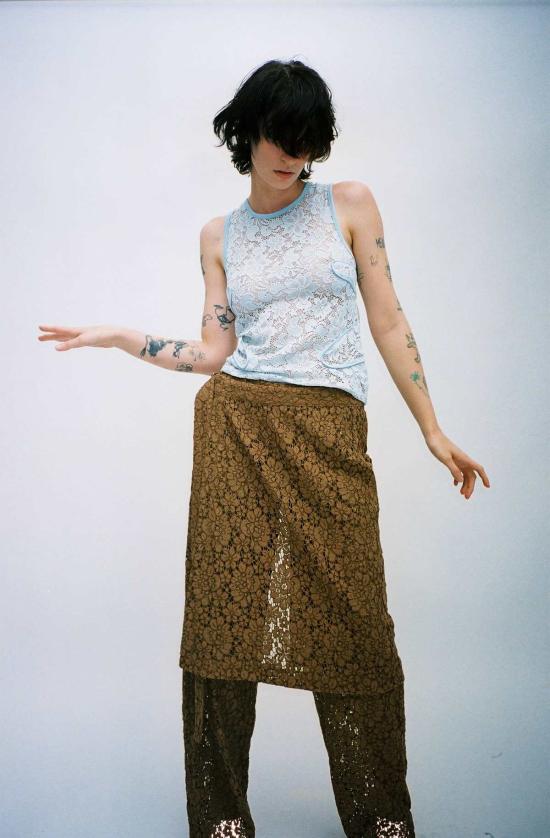  에크하우스 라타 민소매 티셔츠 Eckhaus Latta Robins 에그 세라프 탱크 라일락 - ECKHAUS LATTA