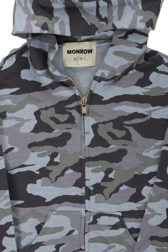 [키즈] 먼로우 풀오버 키즈  카모 지퍼 후드 블루 - MONROW