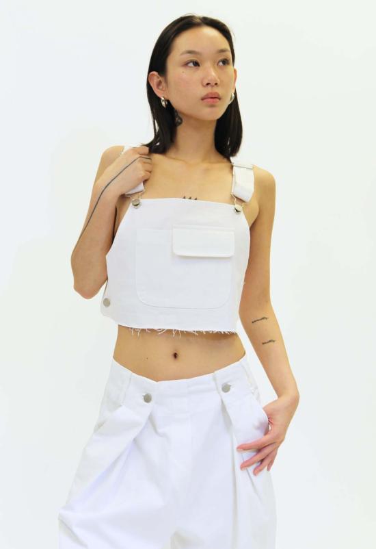  더 엔케이씨 스토어 민소매 티셔츠 Nkc Burle Deconstructed Top White - The NKC Store