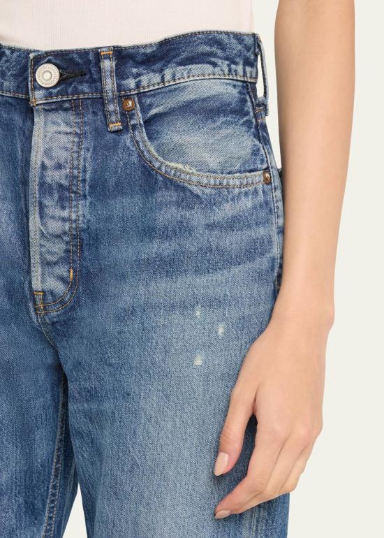  마우지 데님 팬츠 Moussy 빈티지 바드무어 와이드 스트레이트 진 라이트 블루 - MOUSSY
