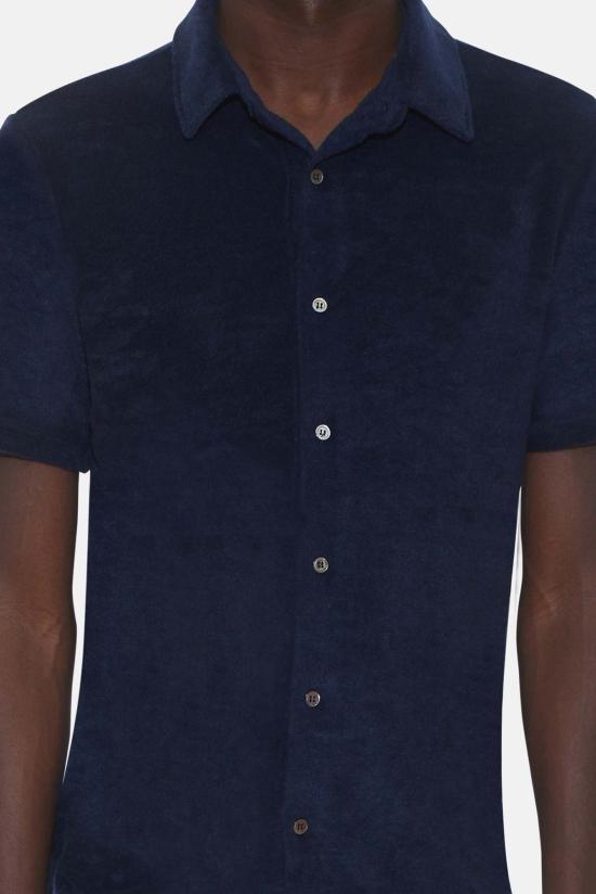  Blue&Cream 반팔 셔츠 블루&크림 풀 테리 반팔 버튼다운 에비에이터 네이비 - BLUE&CREAM