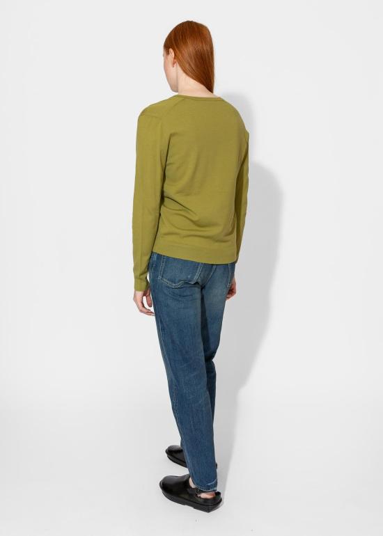  6397 긴팔 티셔츠 퍼펙트 V 탑 그린 - 6397