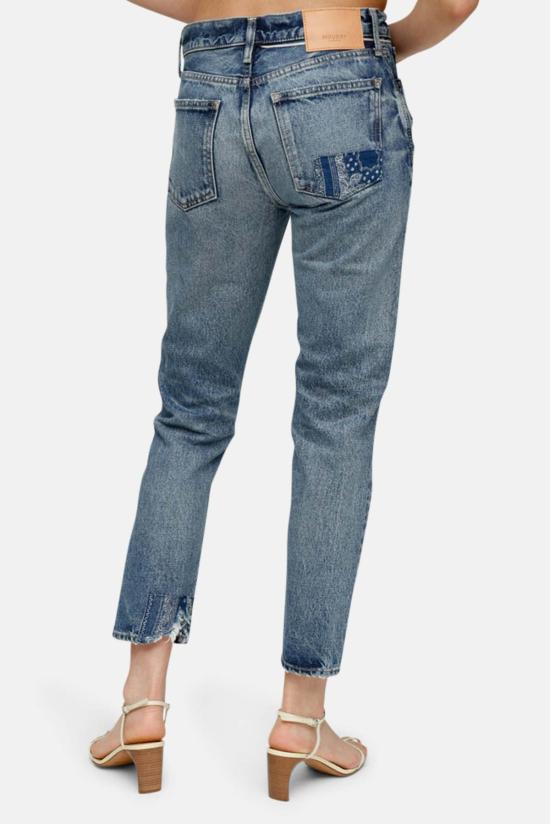  마우지 데님 팬츠 Moussy Monroe 테이퍼드 진 블루 - MOUSSY