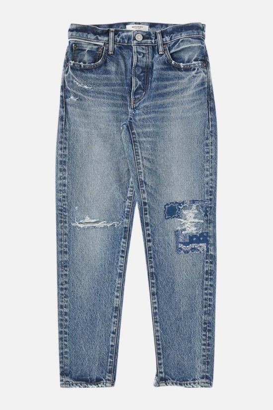  마우지 데님 팬츠 Moussy Monroe 테이퍼드 진 블루