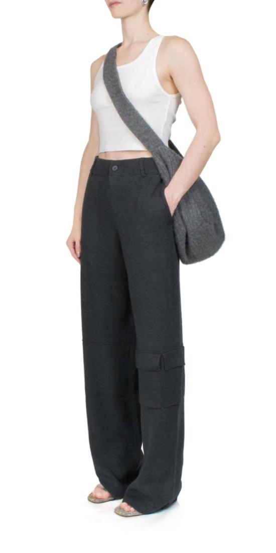  아야 뮤즈 스트레이트 팬츠 아야뮤즈 니트 카고 팬츠 차콜 - AYA MUSE