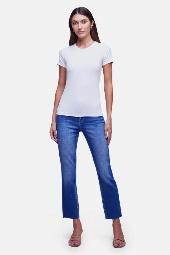  라장스 반팔 티셔츠 라젠스 레시 티 화이트 - L'AGENCE