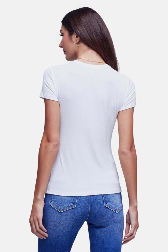  라장스 반팔 티셔츠 라젠스 레시 티 화이트 - L'AGENCE