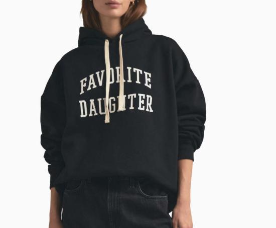  페이보릿 도우터 스웨터 좋아하는 딸 대학 후드티 블랙 - FAVORITE DAUGHTER