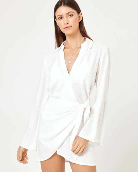  엘스페이스 숏 원피스 LSpace 라스 팔마스 드레스 크림 - L SPACE