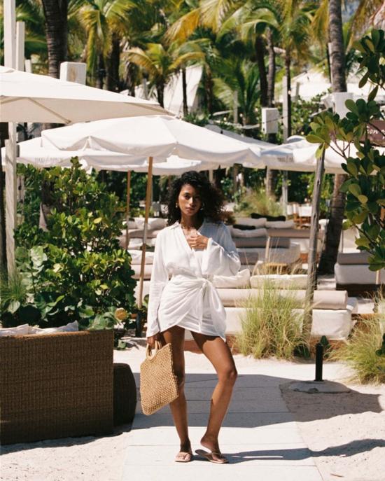  엘스페이스 숏 원피스 LSpace 라스 팔마스 드레스 크림 - L SPACE