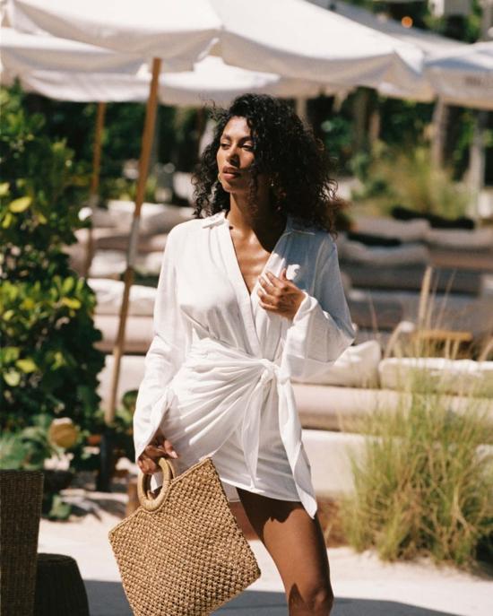  엘스페이스 숏 원피스 LSpace 라스 팔마스 드레스 크림 - L SPACE