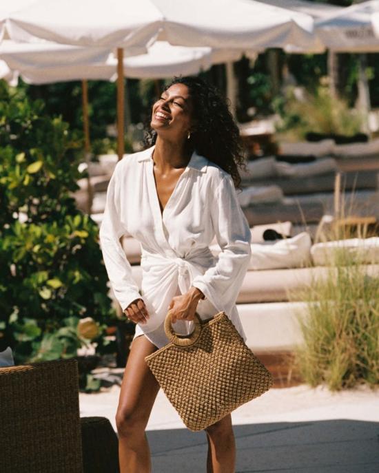  엘스페이스 숏 원피스 LSpace 라스 팔마스 드레스 크림 - L SPACE