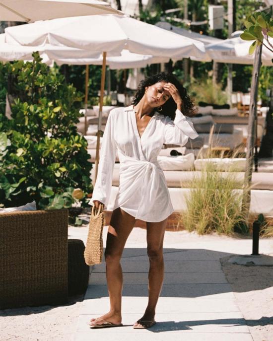  엘스페이스 숏 원피스 LSpace 라스 팔마스 드레스 크림 - L SPACE