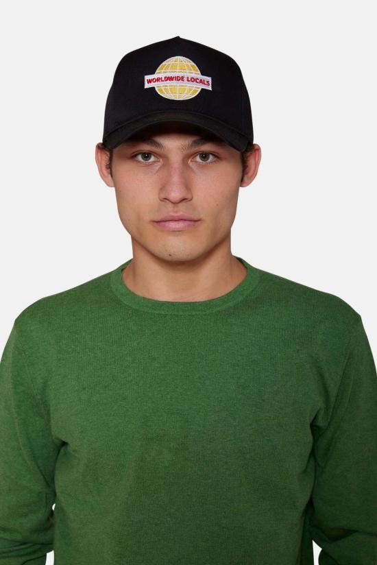  블루&크림 볼캡 월드와이드 로컬스 햇 블랙