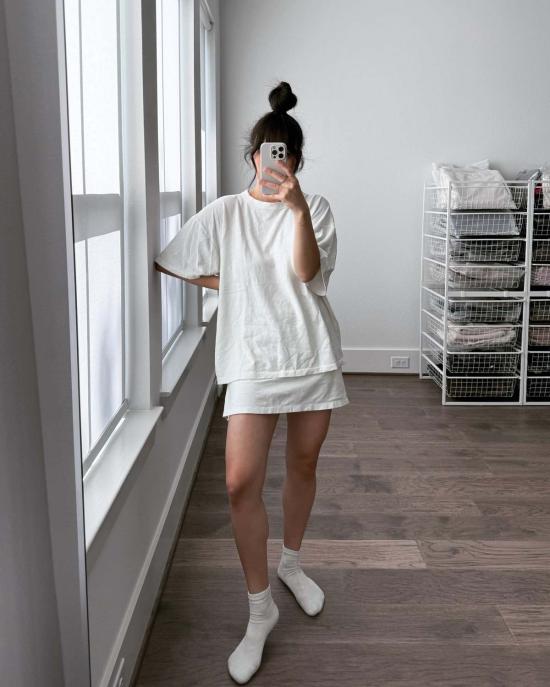  영메이븐 숏팬츠 Jungmaven Court 스커트 워시드 화이트 - JUNGMAVEN