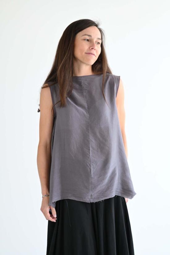  마크르비앙 민소매 티셔츠 마크 르 비앙 벌룬 실크 탑 모카