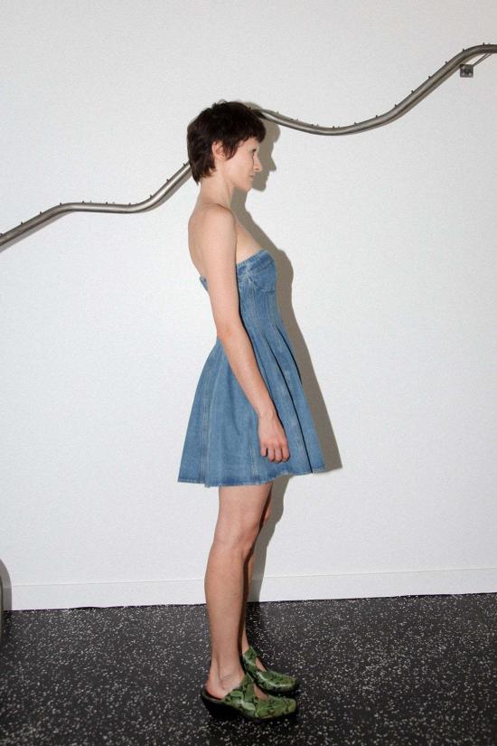  스튜디오 숏 원피스 미니드레스 데님 - STUDIO