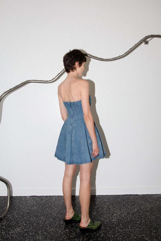  스튜디오 숏 원피스 미니드레스 데님 - STUDIO