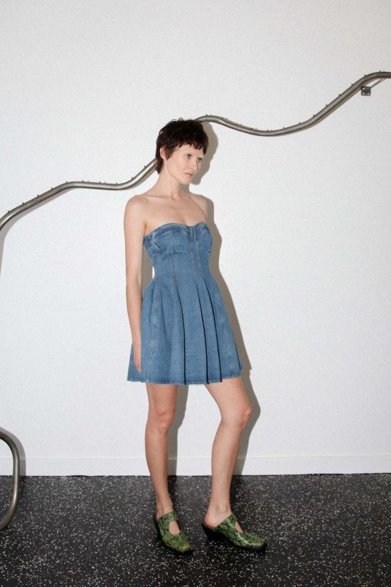  스튜디오 숏 원피스 미니드레스 데님 - STUDIO