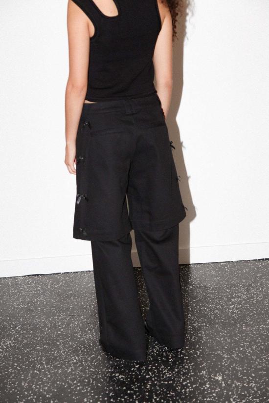  케이코 스트레이트 팬츠 Kk Co Bow Down 더블 트라우저 오닉스 - KKCO