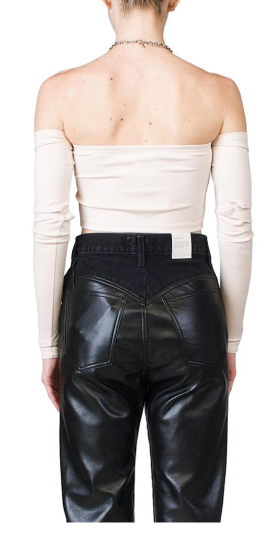  MM6 메종마르지엘라 블라우스 Mm6 메종 마르지엘라 스트랩리스 바디콘 탑 크림 - MM6 MAISON MARGIELA