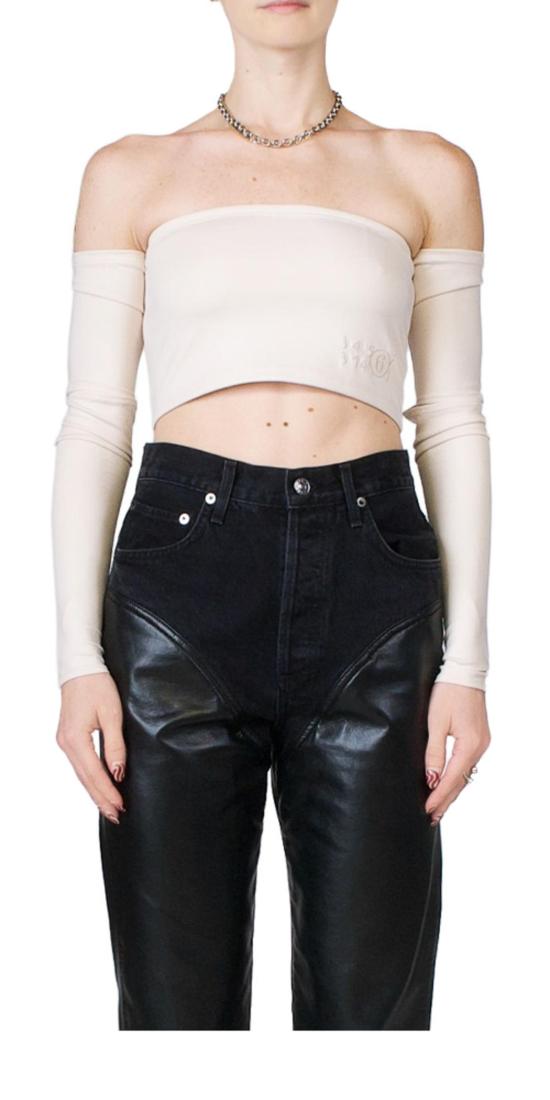  MM6 메종마르지엘라 블라우스 Mm6 메종 마르지엘라 스트랩리스 바디콘 탑 크림