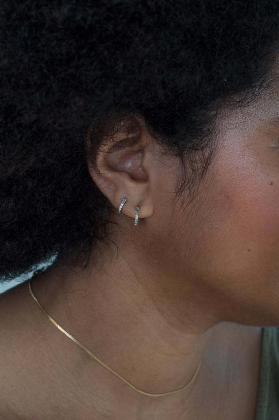  잭 앤 지 이어링 잭 + G 하프 페이브 다이아몬드 스너기 후프 - JACK + G