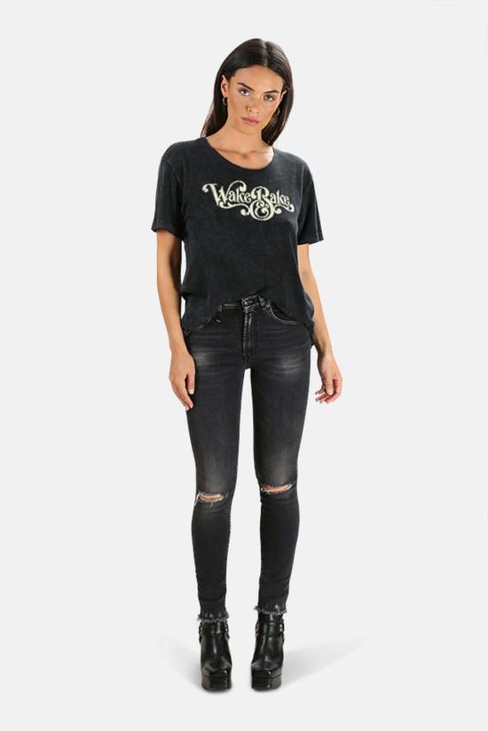  알13 데님 팬츠 R13 하이라이즈 스키니 진 에이든 블랙 - R13