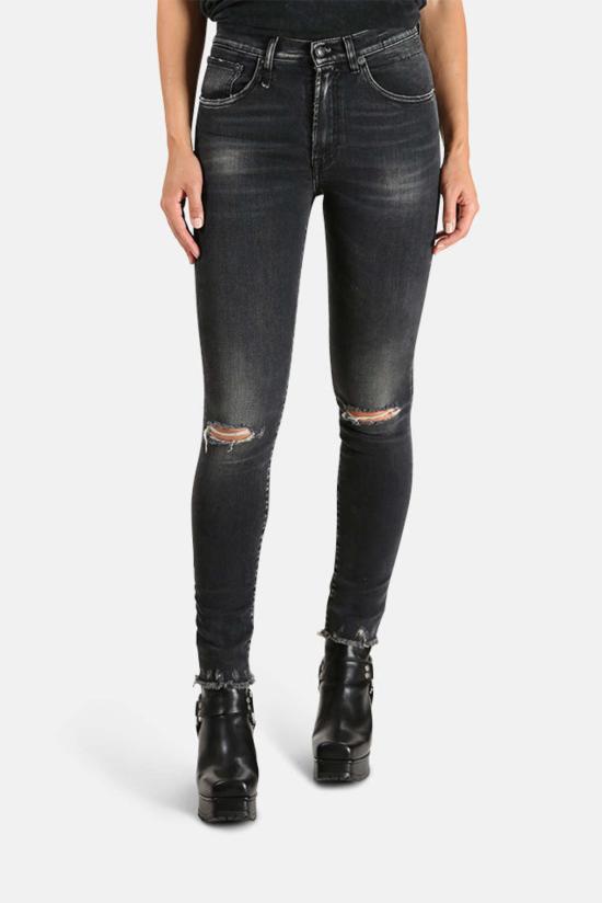  알13 데님 팬츠 R13 하이라이즈 스키니 진 에이든 블랙