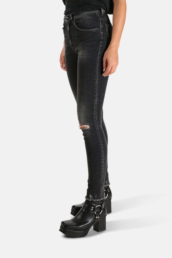  알13 데님 팬츠 R13 하이라이즈 스키니 진 에이든 블랙 - R13