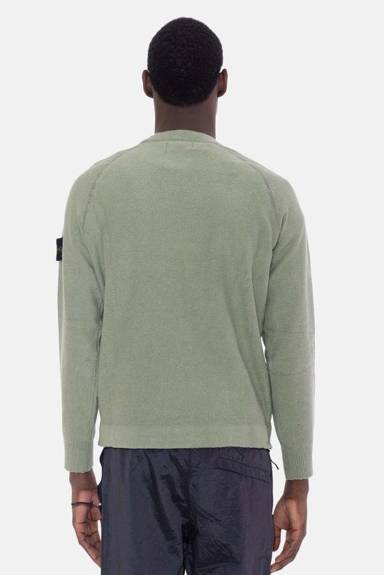  스톤 아일랜드 긴팔 티셔츠 라글런 크루 스웨트셔츠 세이지 - STONE ISLAND