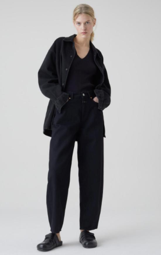  클로즈드 데님 팬츠 닫힌 파이나 와이드 레그 진 - CLOSED