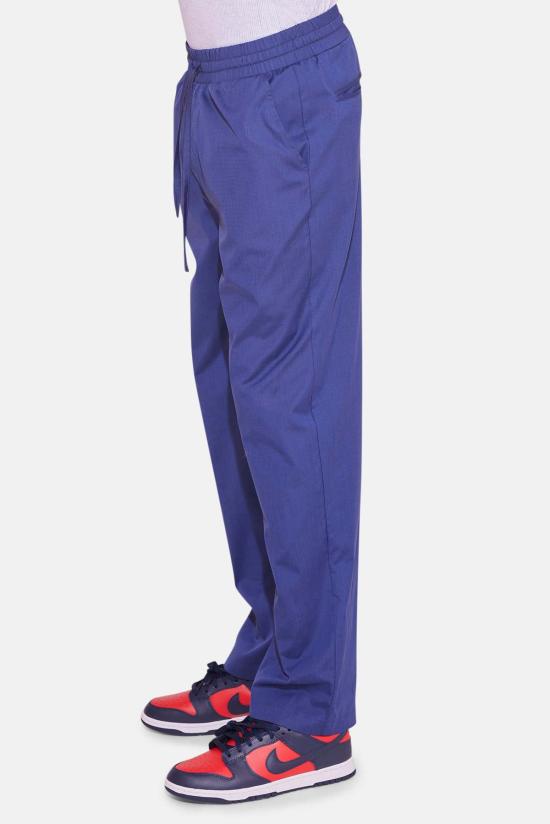  블루&크림 스트레이트 팬츠 팝린 가라테 팬츠 네이비 마이크로 스트라이프 - BLUE&CREAM