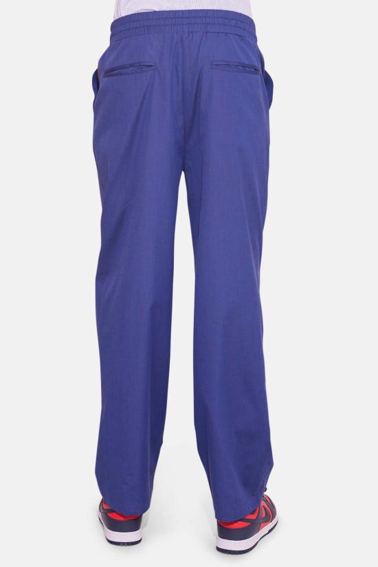  블루&크림 스트레이트 팬츠 팝린 가라테 팬츠 네이비 마이크로 스트라이프 - BLUE&CREAM