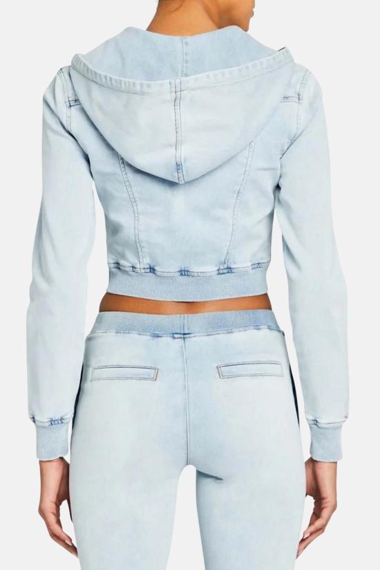  세로야 후드 티셔츠 Ser.O.Ya 에디스 크롭 후드티 스카이라이트 테리 - SER.O.YA